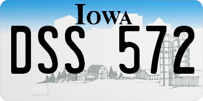 IA license plate DSS572
