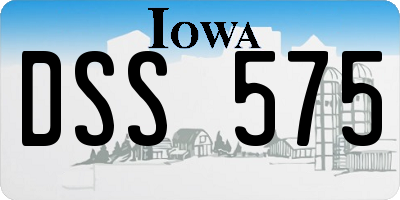 IA license plate DSS575