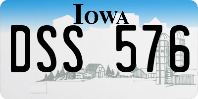 IA license plate DSS576