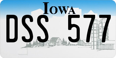 IA license plate DSS577
