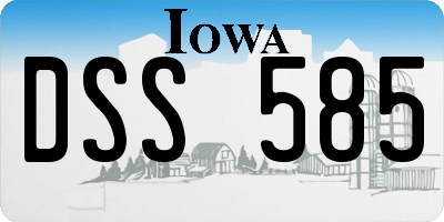 IA license plate DSS585
