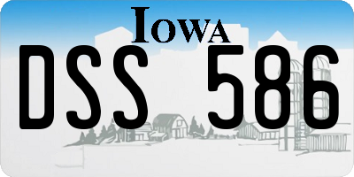 IA license plate DSS586