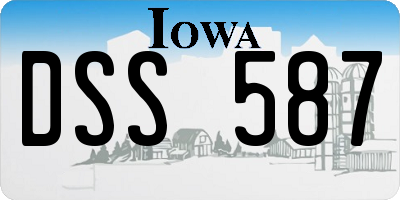 IA license plate DSS587
