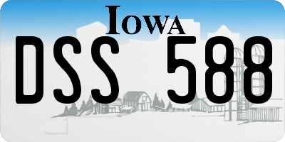 IA license plate DSS588