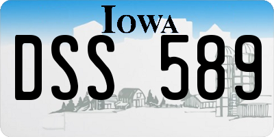 IA license plate DSS589