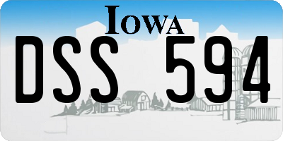 IA license plate DSS594