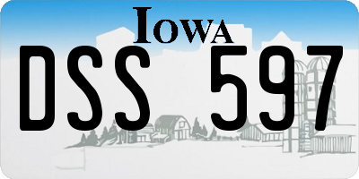 IA license plate DSS597