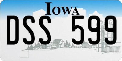 IA license plate DSS599