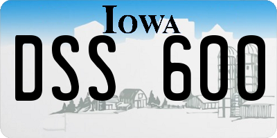 IA license plate DSS600