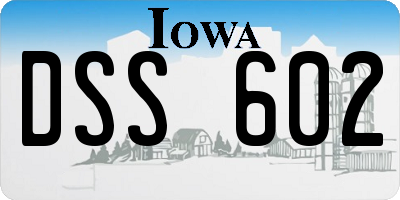 IA license plate DSS602