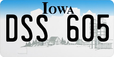 IA license plate DSS605