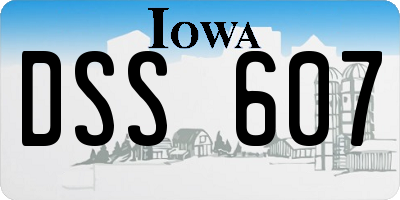 IA license plate DSS607