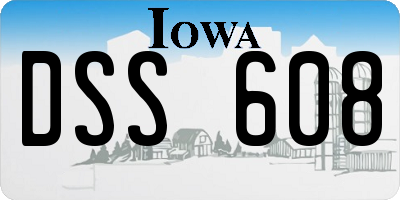 IA license plate DSS608