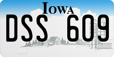 IA license plate DSS609