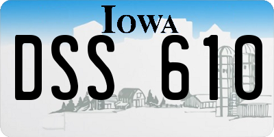 IA license plate DSS610