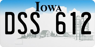 IA license plate DSS612