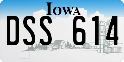 IA license plate DSS614
