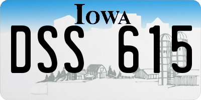 IA license plate DSS615