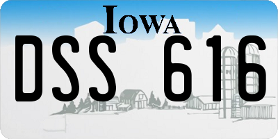 IA license plate DSS616