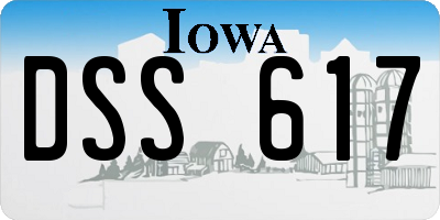 IA license plate DSS617