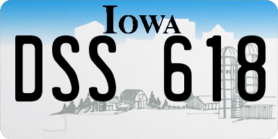 IA license plate DSS618