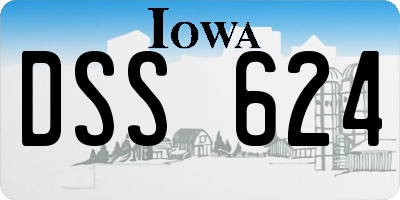 IA license plate DSS624