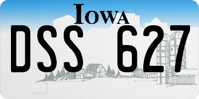 IA license plate DSS627