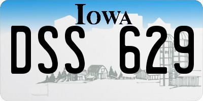 IA license plate DSS629