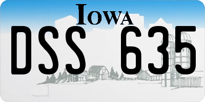 IA license plate DSS635