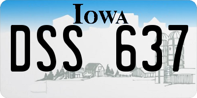 IA license plate DSS637