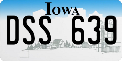 IA license plate DSS639