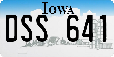 IA license plate DSS641