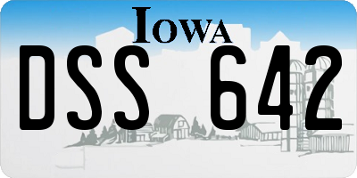IA license plate DSS642