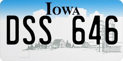IA license plate DSS646