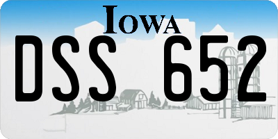 IA license plate DSS652