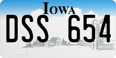 IA license plate DSS654