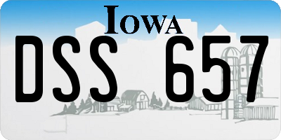 IA license plate DSS657