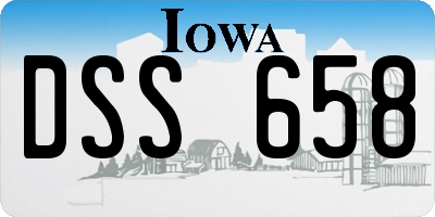 IA license plate DSS658