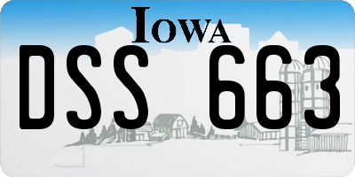 IA license plate DSS663
