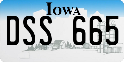 IA license plate DSS665