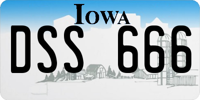 IA license plate DSS666