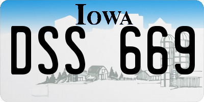 IA license plate DSS669