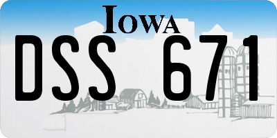 IA license plate DSS671