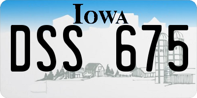 IA license plate DSS675