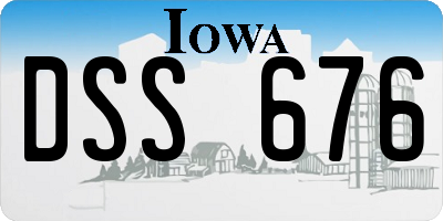IA license plate DSS676