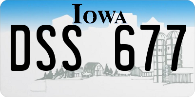 IA license plate DSS677