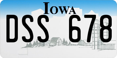 IA license plate DSS678