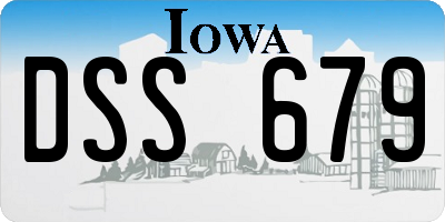 IA license plate DSS679