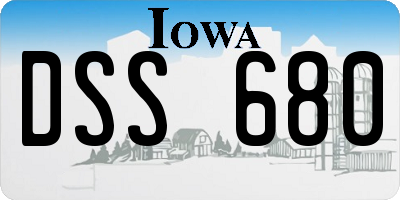 IA license plate DSS680