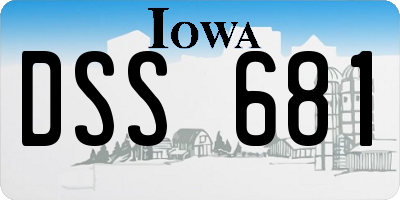 IA license plate DSS681